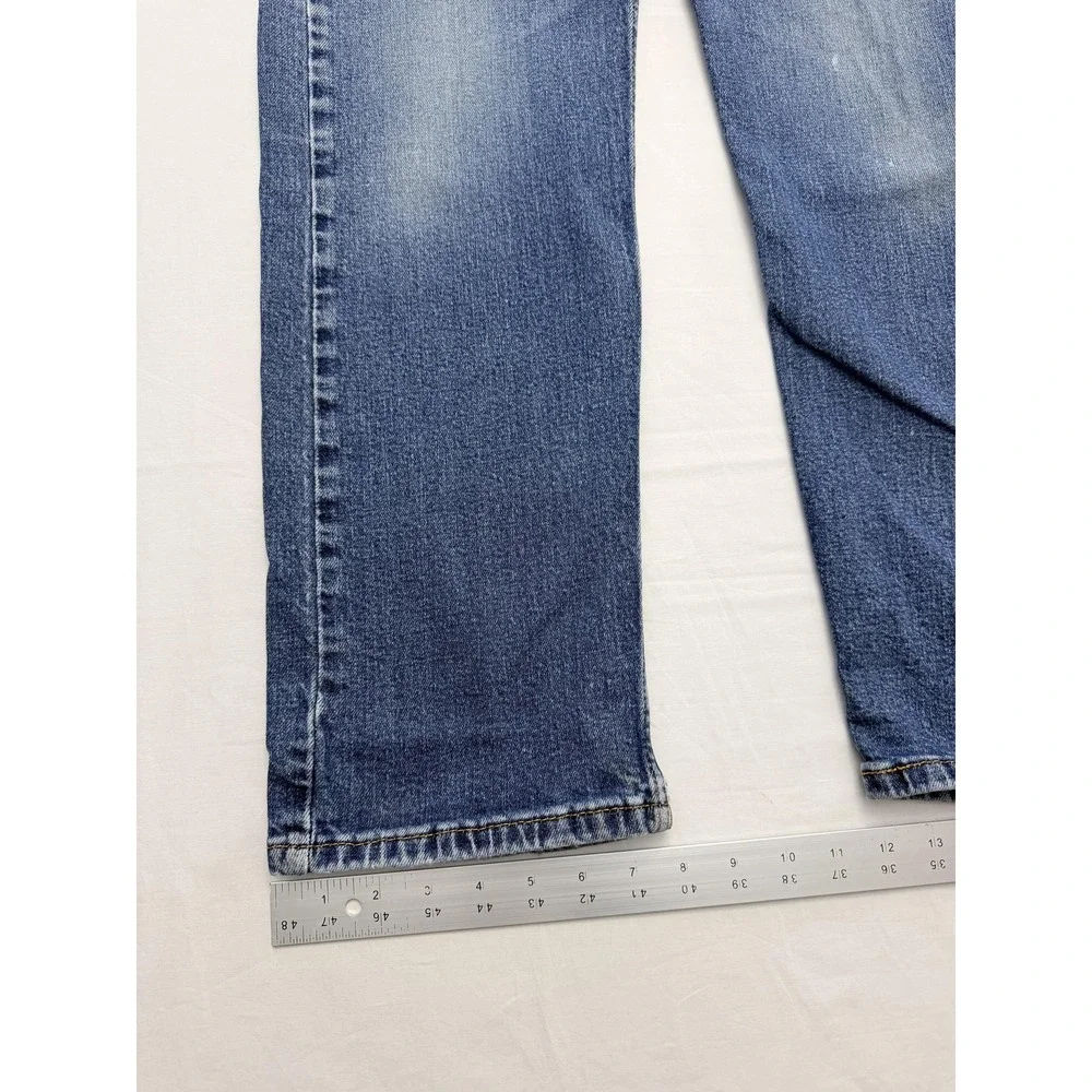 Levi's 505 Jeans Mens 34x30 Blue‎ Medium Wash Regular Straight Distressed Denim